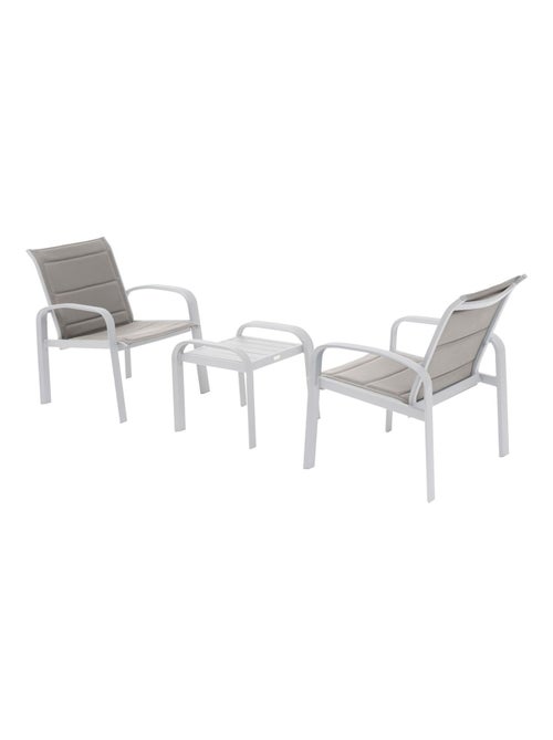 Salon de jardin en aluminium et texaline 2 places ELYN - Kiabi Salon de jardin en aluminium et texaline 2 places ELYN - Kiabi