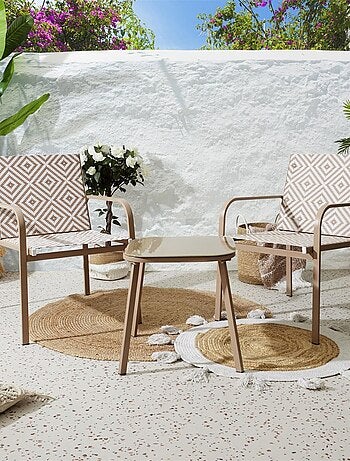 Salon de jardin en aluminium et texaline 2 places MEXICO