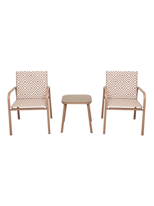 Salon de jardin en aluminium et texaline 2 places MEXICO - Kiabi