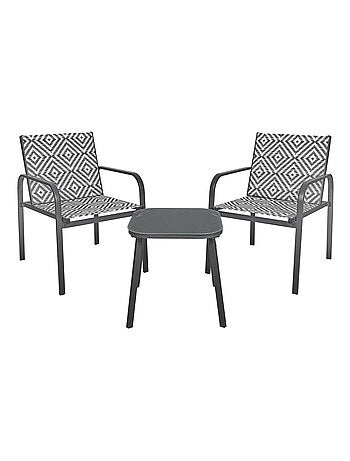 Salon de jardin en aluminium et texaline 2 places MEXICO