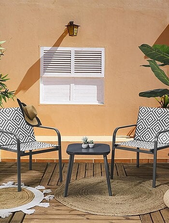 Salon de jardin en aluminium et texaline 2 places MEXICO