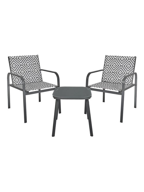 Salon de jardin en aluminium et texaline 2 places MEXICO - Kiabi