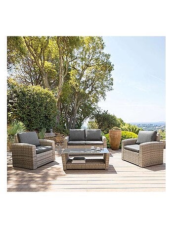 Salon de jardin en résine tressé Polynesia