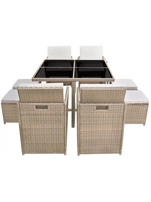 Salon de jardin encastrable en rotin - Kiabi