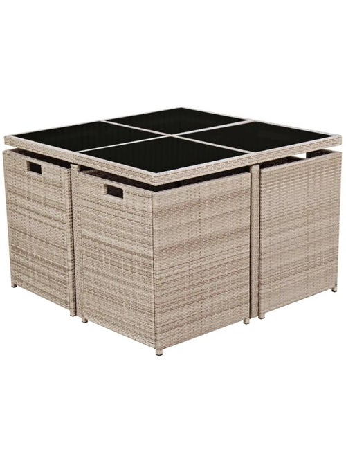 Salon de jardin encastrable en rotin - Kiabi