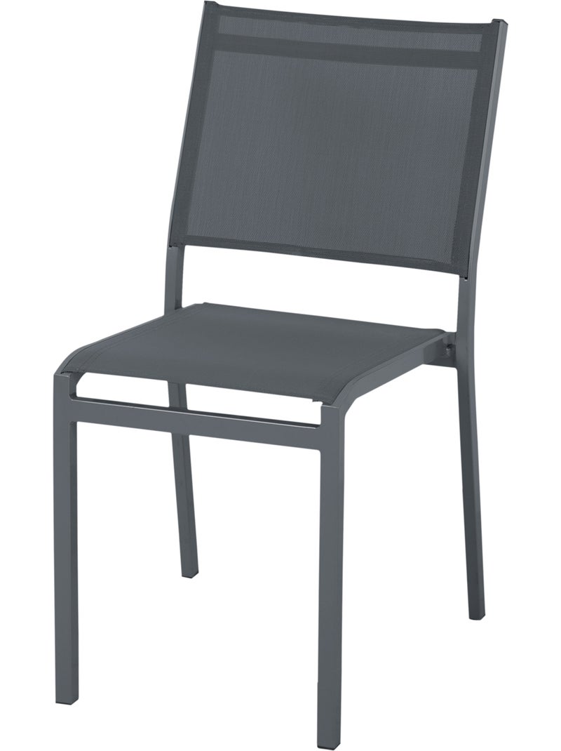 Salon de jardin moderne 6 personnes gris anthracite - Kiabi