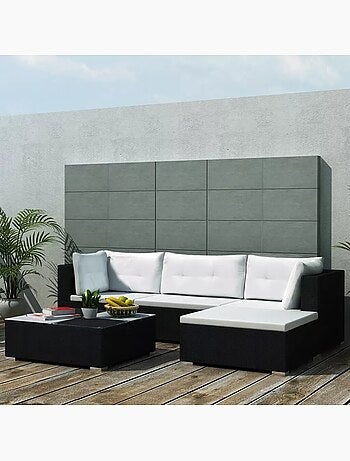 Salon de jardin modulable en résine tressée