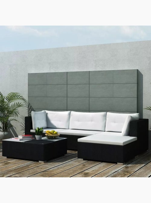 Salon de jardin modulable en résine tressée - Kiabi
