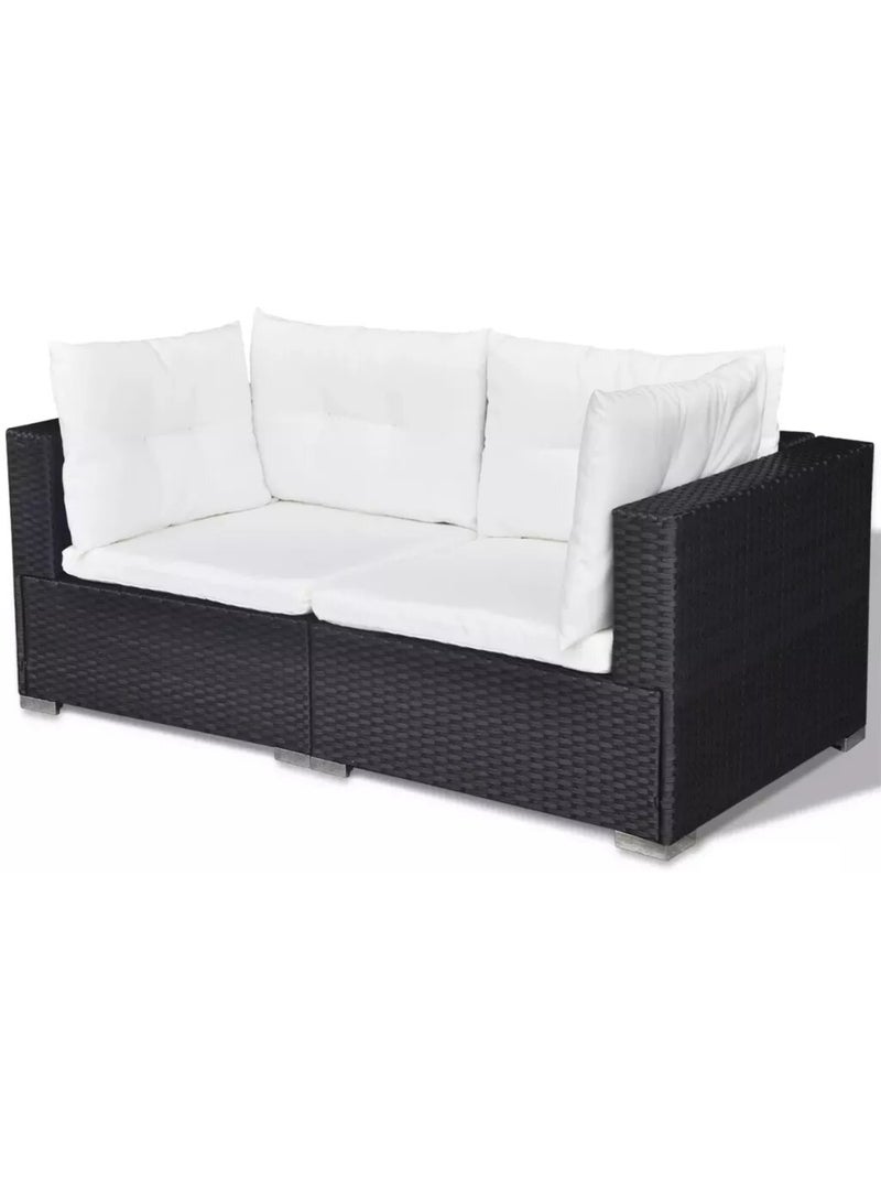 Salon de jardin modulable en résine tressée Noir - Kiabi
