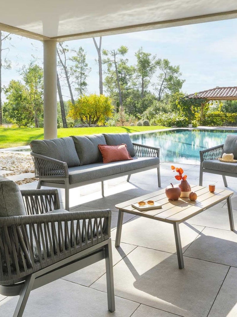 Salon de jardin Oriengo en aluminium Gris foncé - Kiabi