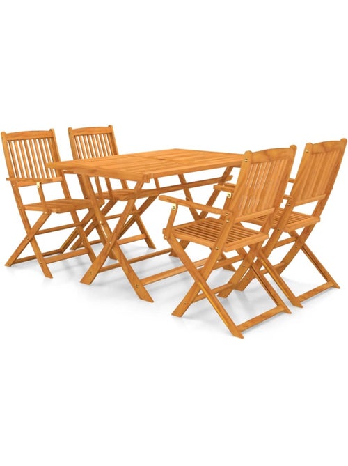 Salon de jardin pliable en accacia - Kiabi