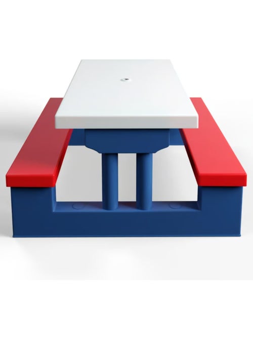 Salon de jardin pour enfants table et bancs avec parasol - Kiabi