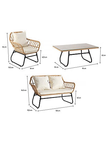 Salon de jardin rotin