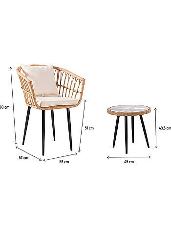 Salon de jardin rotin