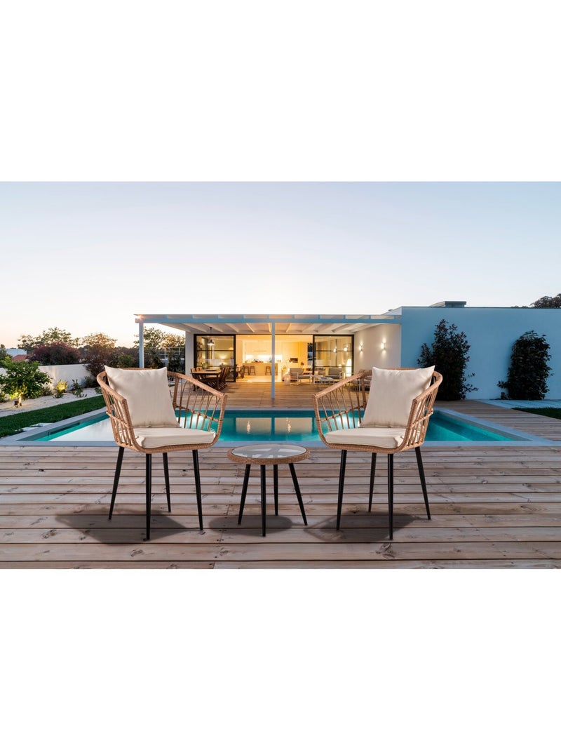 Salon de jardin rotin Marron - Kiabi