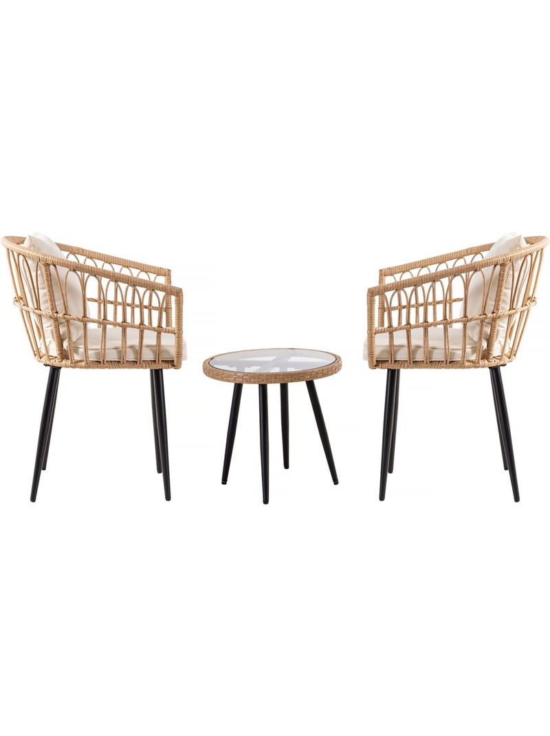 Salon de jardin rotin Marron - Kiabi