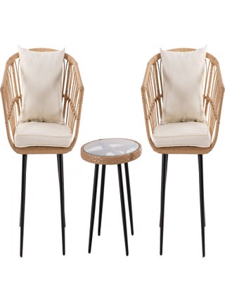 Salon de jardin rotin "Vela" - 2 places - Marron