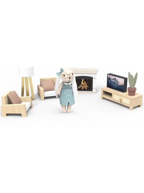 Salon de la maison de poupée lapin - Kiabi