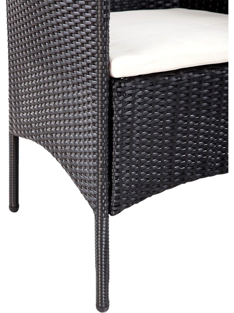 Salon détente 4 pièces avec coussins Noir - Kiabi