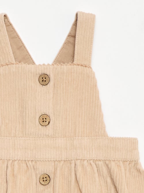 Salopette à bretelles en velours - Kiabi