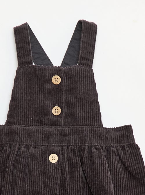 Salopette à bretelles en velours - Kiabi