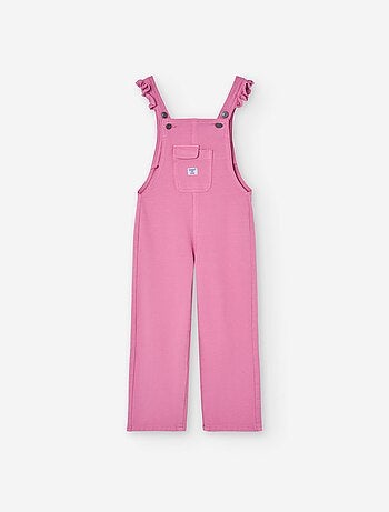 Salopette à jambe large en denim avec volants