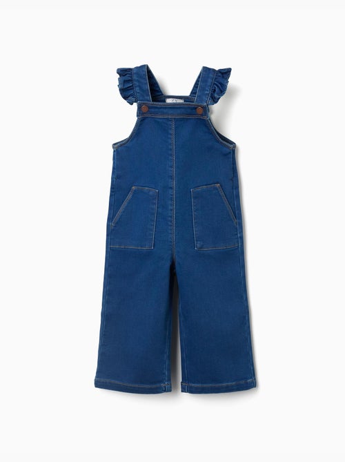 Salopette à jambe large en jean avec poches - Kiabi
