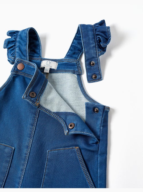 Salopette à jambe large en jean avec poches - Kiabi