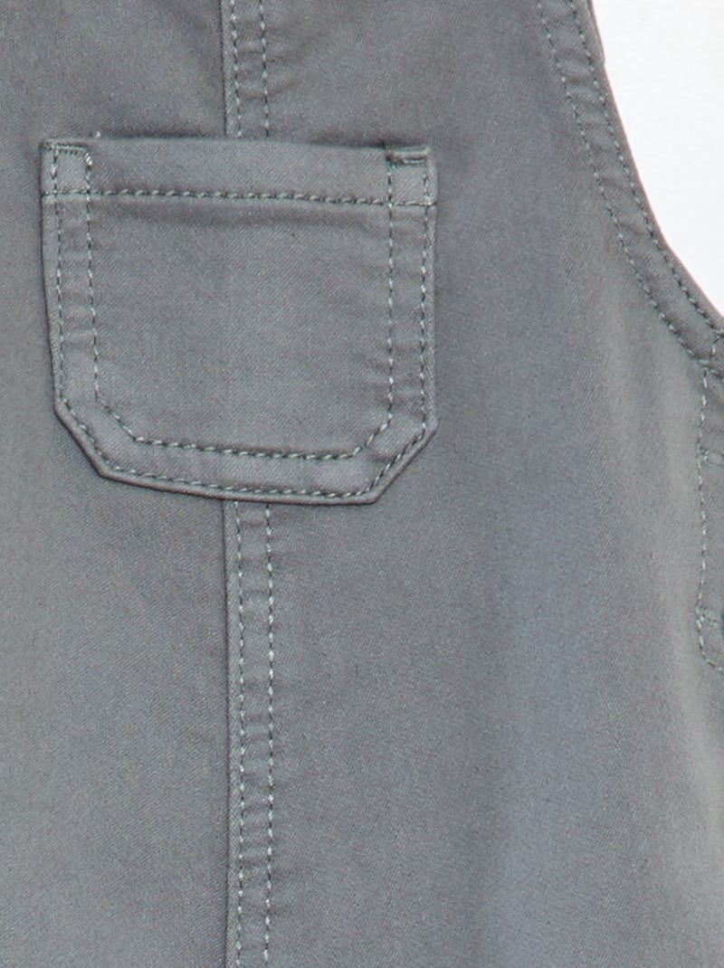 Salopette avec pressions Bleu - Kiabi