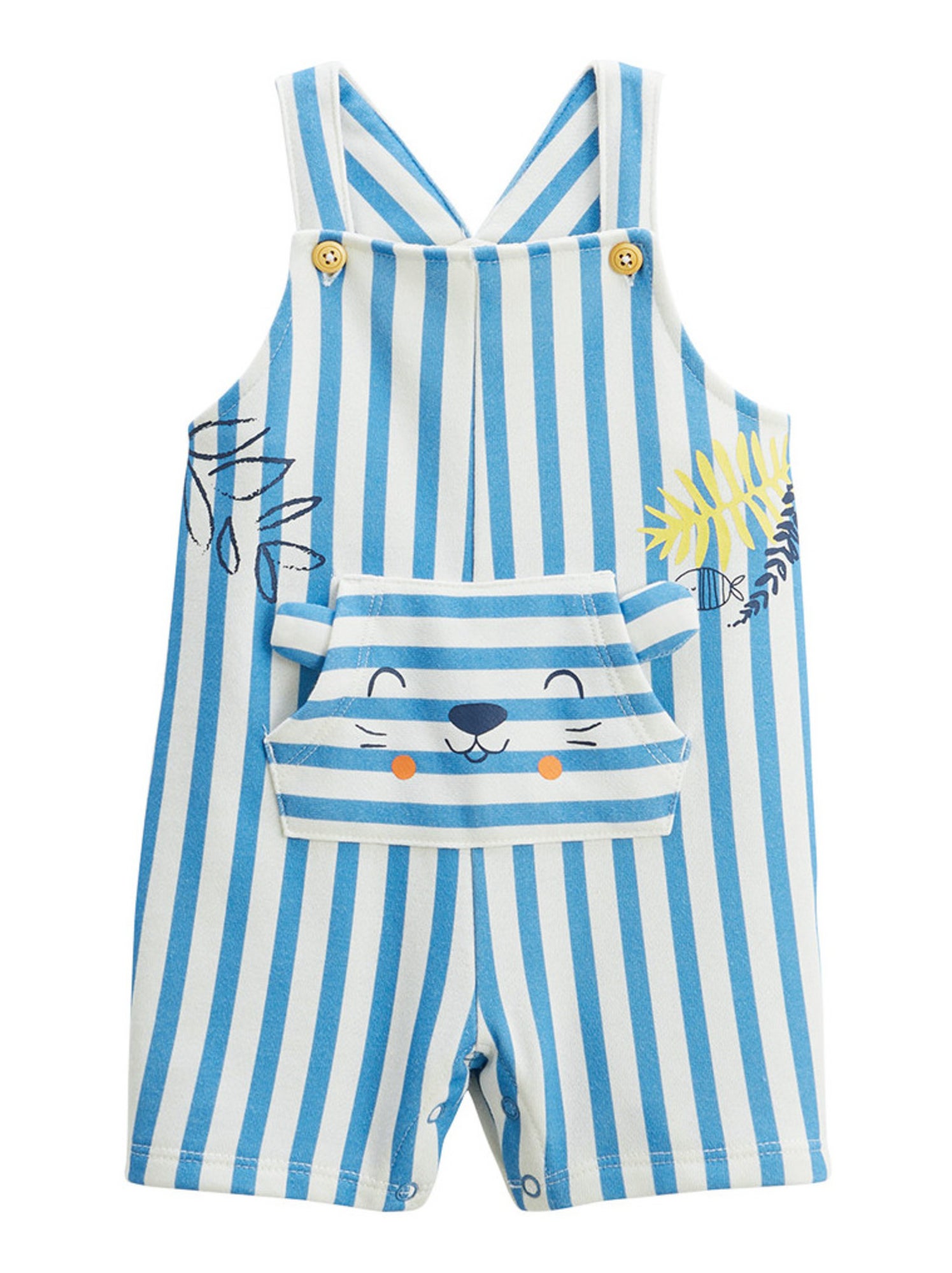 Salopette Bébé Biscarosse - Molleton Léger, Bretelles Réglables, Poche Kangourou - 58% Coton, 42% Polyester - 9