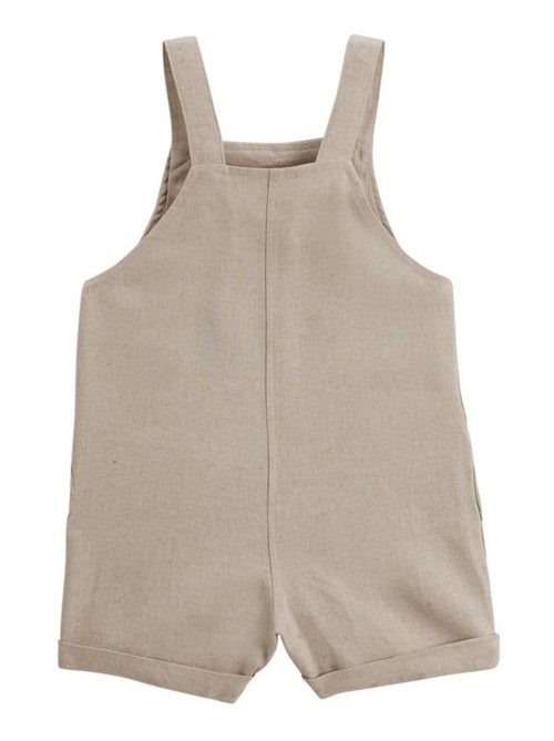 Salopette bébé en lin mélangé Moka - Kiabi