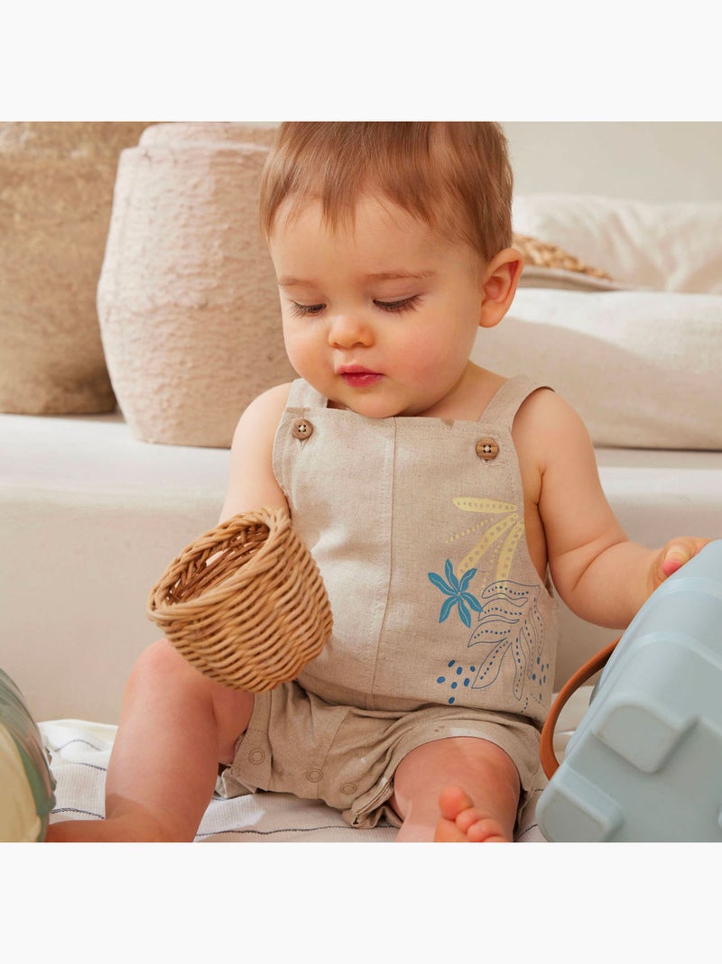 Salopette bébé en lin mélangé Moka Beige - Kiabi