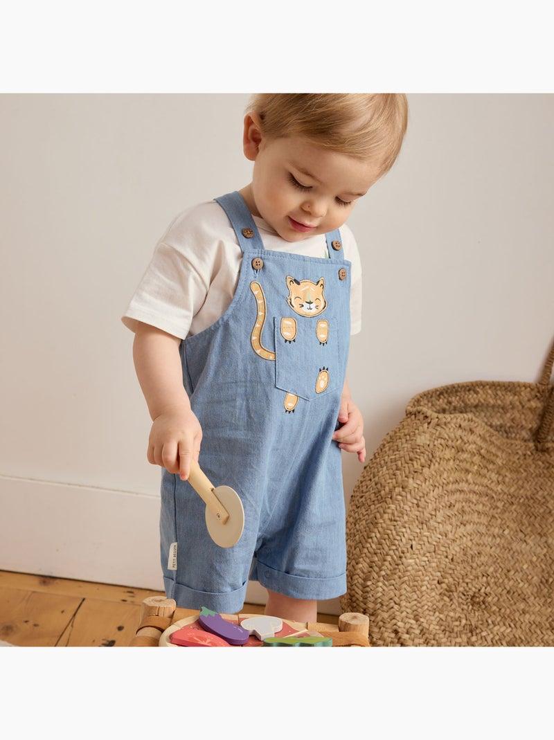 Salopette bébé en toile de coton Kanha Bleu - Kiabi