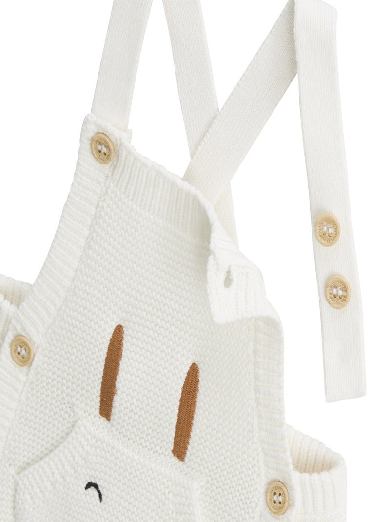 Salopette bébé en tricot Hello Baby Ecru - Kiabi