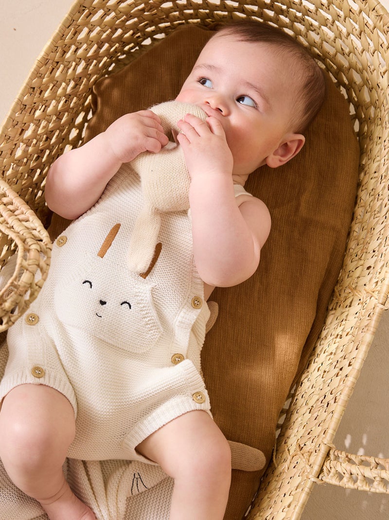 Salopette bébé en tricot Hello Baby Ecru - Kiabi