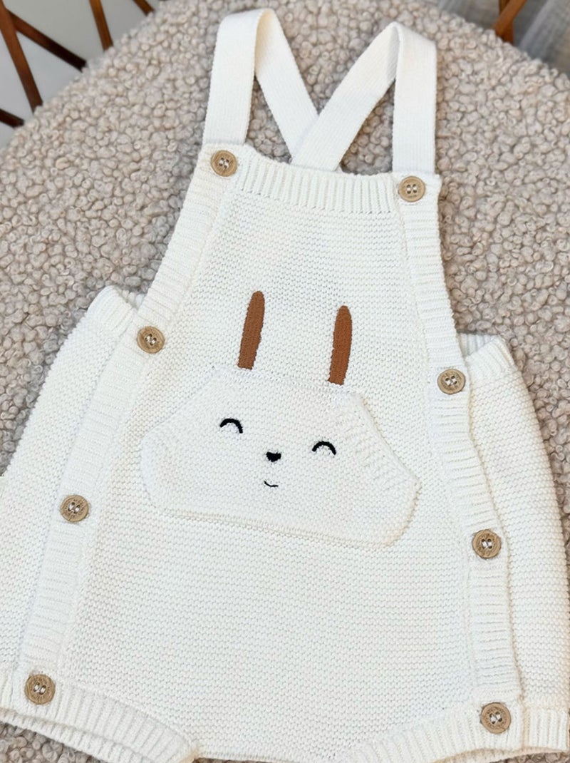 Salopette bébé en tricot Hello Baby Ecru - Kiabi