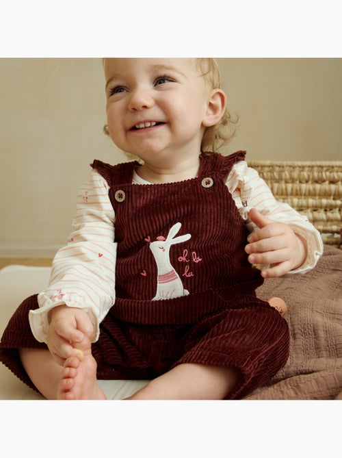Salopette bébé en velours côtelé aimée - Kiabi