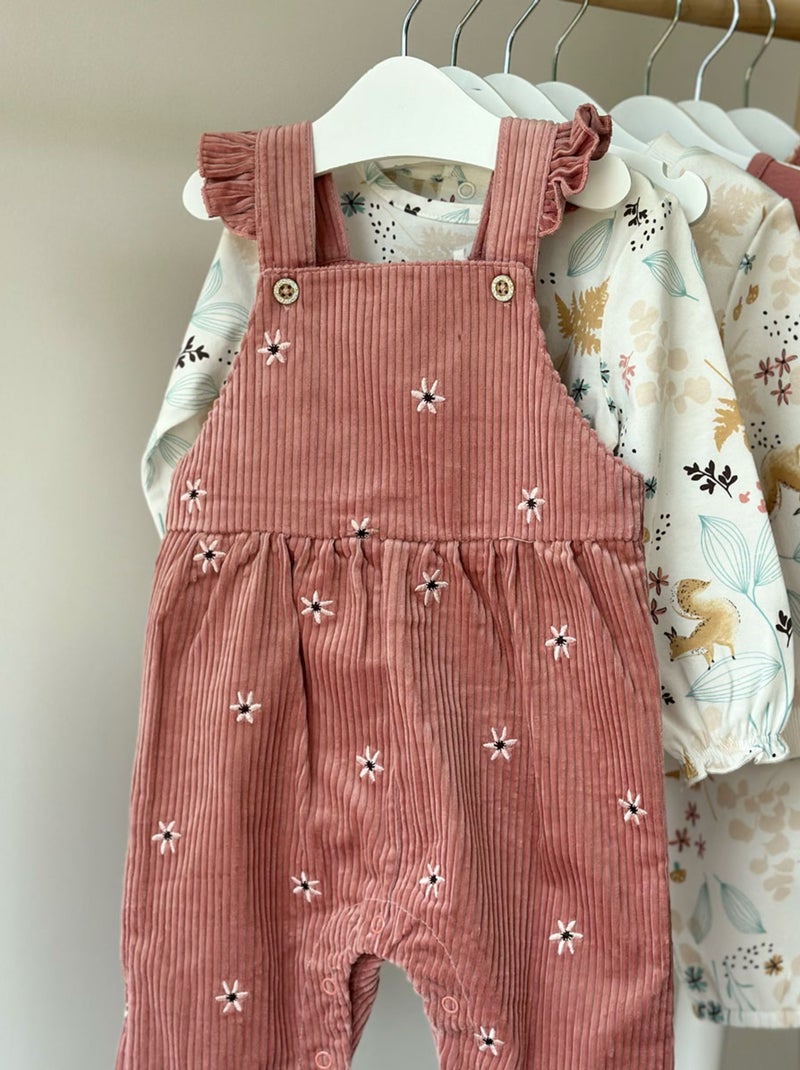 Salopette bébé en velours côtelé Bloom Rose - Kiabi