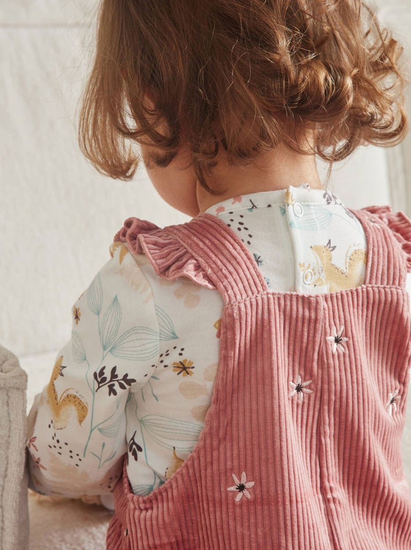Salopette bébé en velours côtelé Bloom Rose - Kiabi