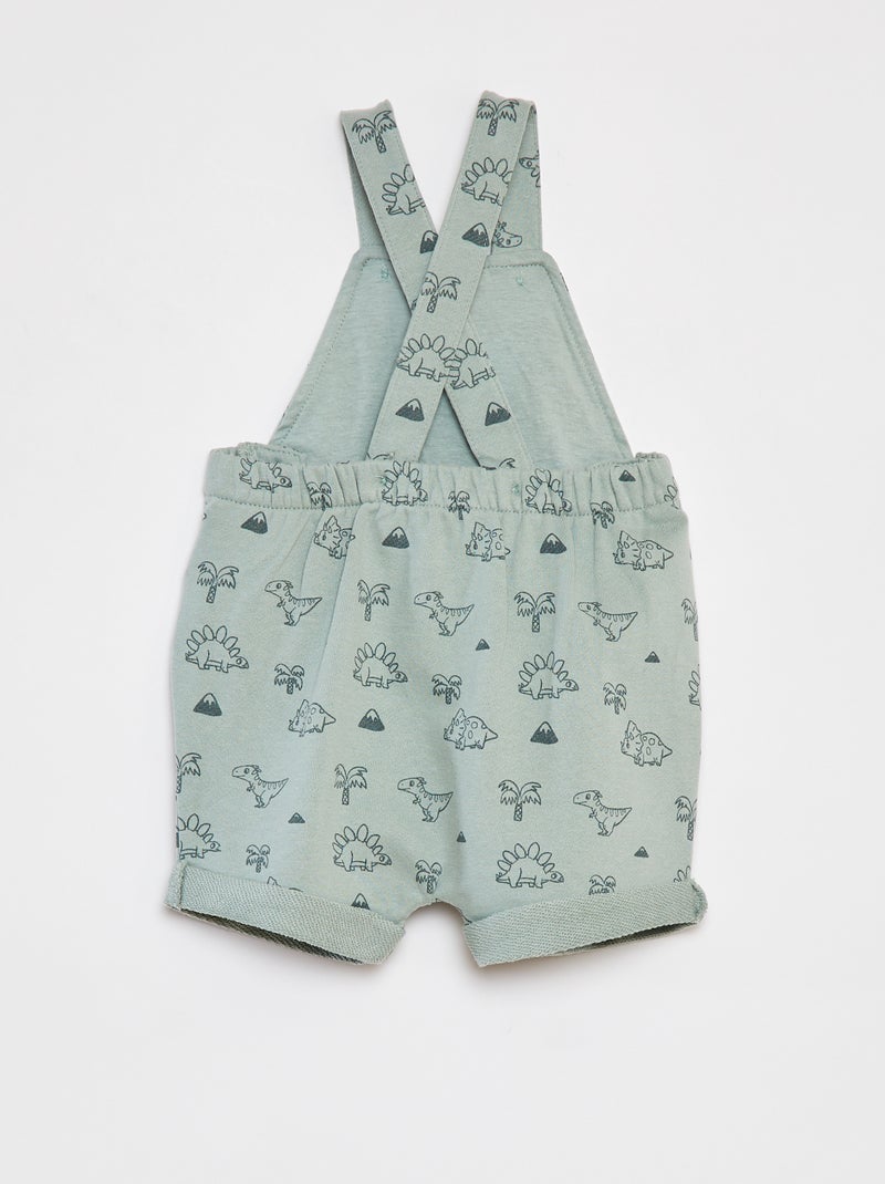 Salopette courte à bretelles croisées Vert - Kiabi