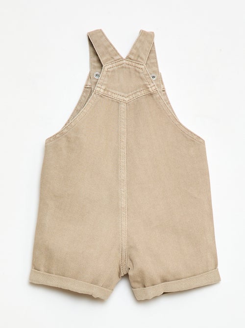 Salopette courte denim en coton unie - Kiabi