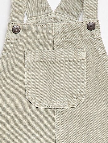 Salopette courte denim en coton unie