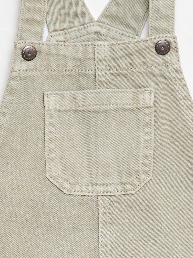 Salopette courte denim en coton unie Gris - Kiabi