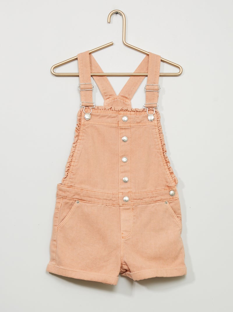 Salopette courte en denim Rose - Kiabi
