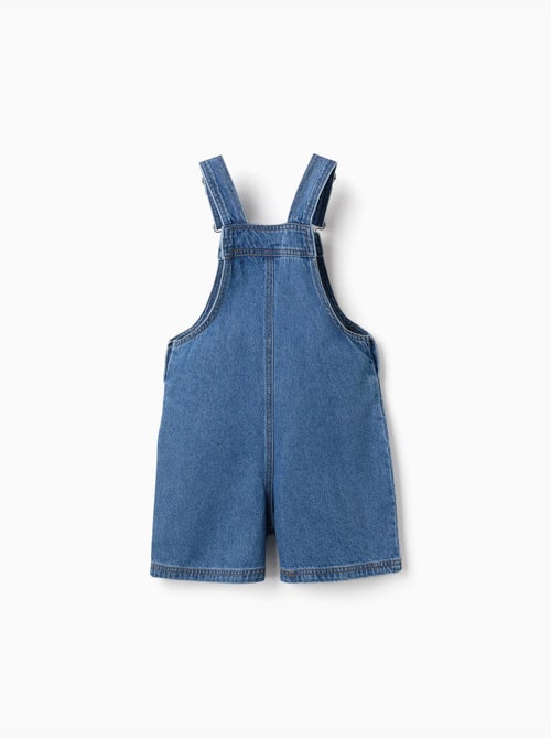 Salopette courte en jean avec broderies stitch - Kiabi Salopette courte en jean avec broderies stitch - Kiabi