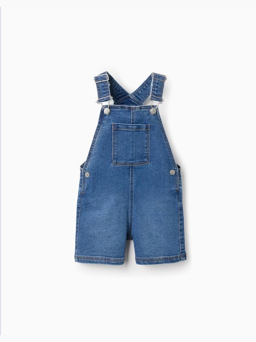 Salopette courte en jean avec poches - Kiabi