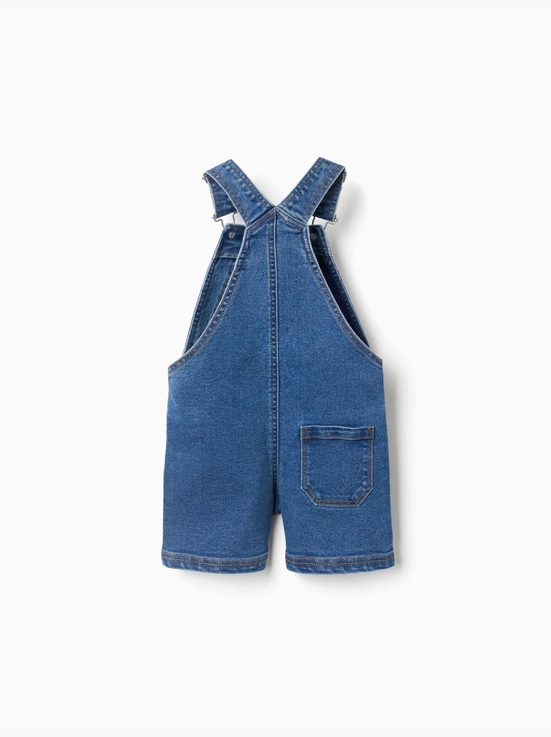 Salopette courte en jean avec poches Bleu Bleu - Kiabi