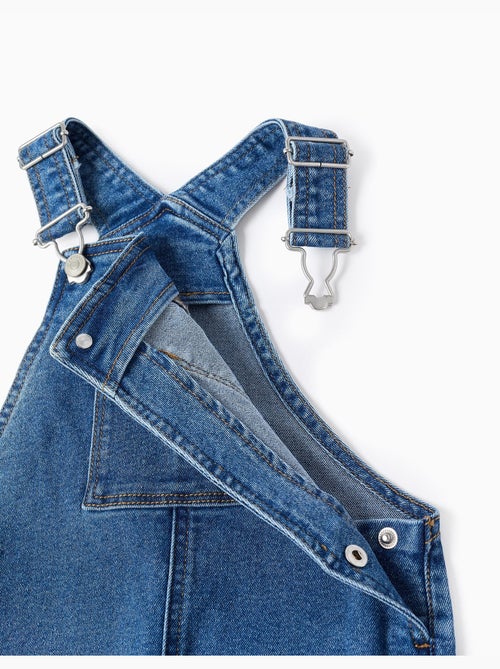 Salopette courte en jean avec poches - Kiabi