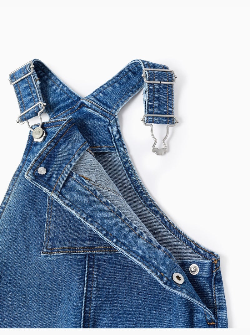 Salopette courte en jean avec poches Bleu Bleu - Kiabi