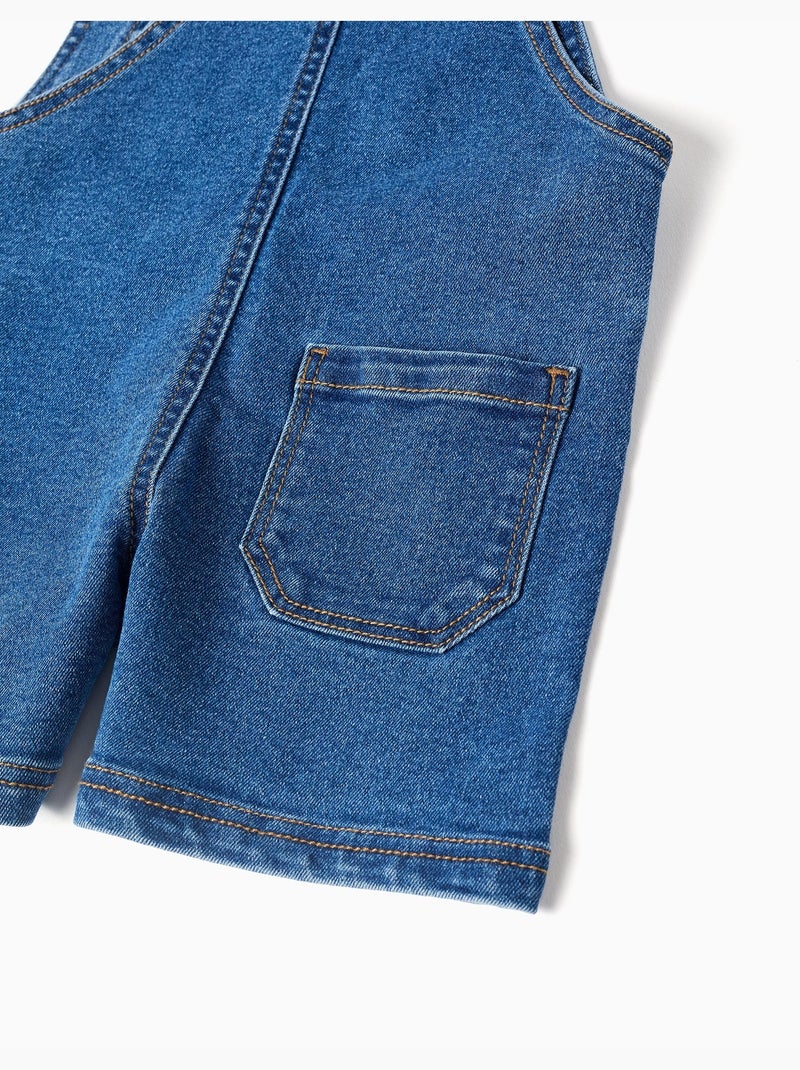 Salopette courte en jean avec poches Bleu Bleu - Kiabi